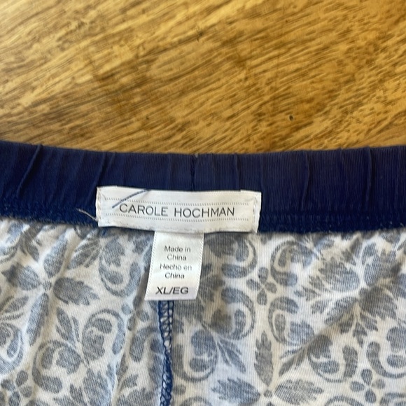 XL Carole Hochman navy print lounging Capri pajama pant - Picture 5 of 6